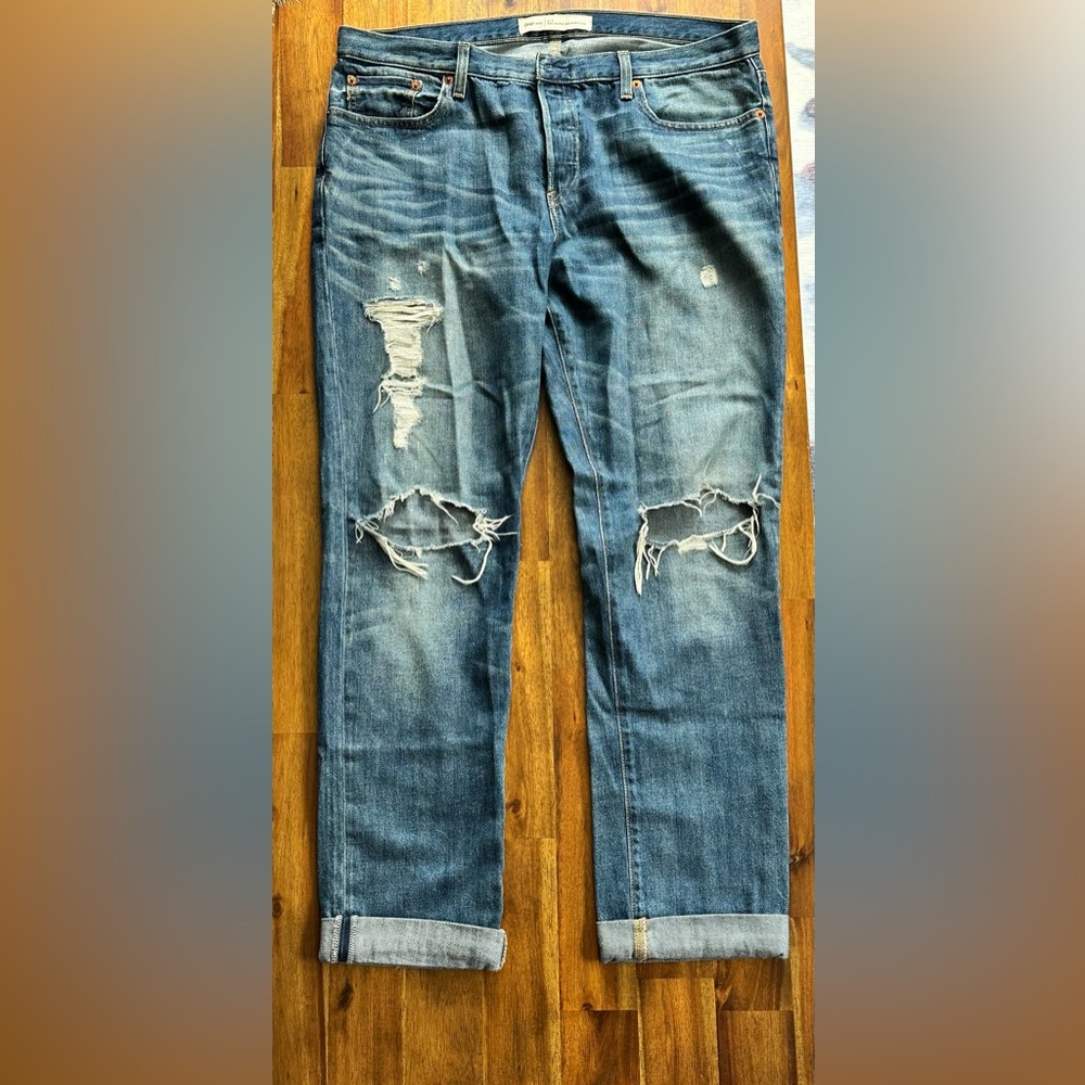 GAP Women's Distressed Boyfriend Jeans - Blue